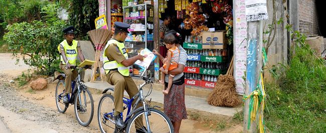 Sri Lankan police on bikes image